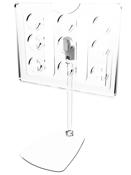 sk_Рамка ТЕХНО А7 прозрачная, прозрачный держатель TECHNO FOT 75 мм, ножка 100мм