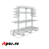 Прикассовый сетчатый модуль 600+600мм островной, RAL9016 Транспортный белый