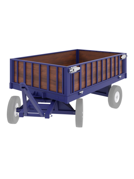 sk_Грузовая телега с фанерным дном БТ 1 ЦБ 1250х2000 мм, до 3 т, без колес, с цельными бортами и сцепным устройством, RAL5002 Синий