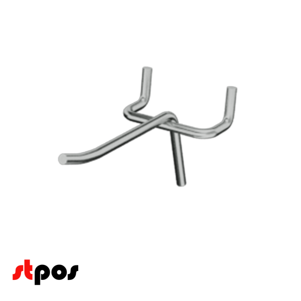 04_Крючок для перфорации одинарный 100мм, хром, шаг 50мм