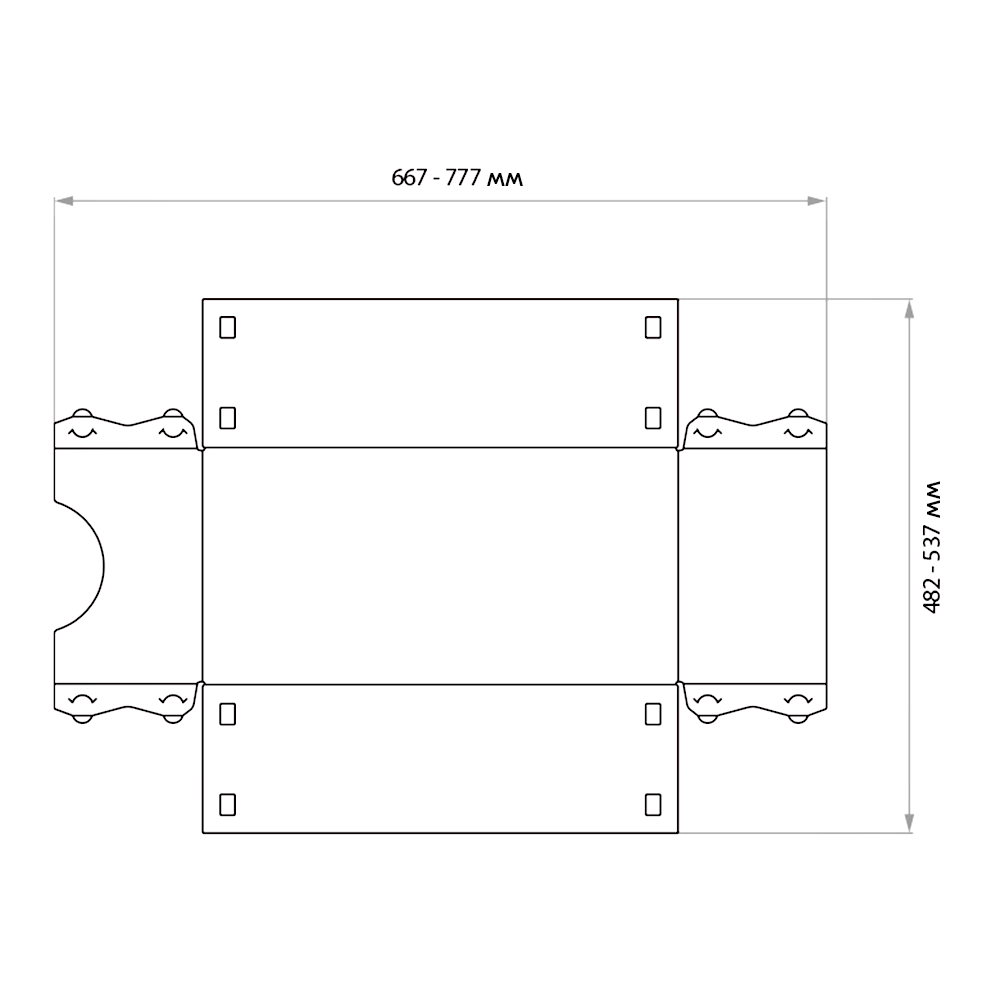 02_Накопитель универсальный  FLATBOX складной, пластиковый, 480х240х150мм, Прозрачный