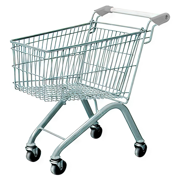 stpos_Тележка покупательская 60 литров, цинк+лак, без детского сидения (европейский тип), Серый
