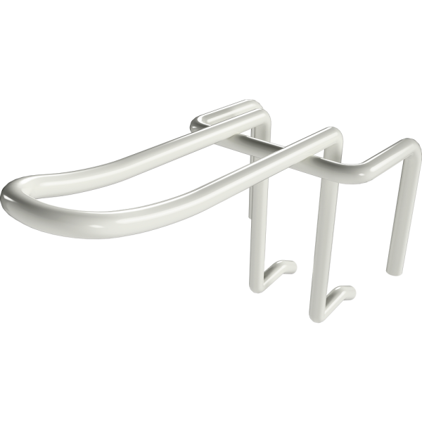 sk_Крючок на сетку (решетку) двойной  75мм с зацепом, d4, шаг 50мм, RAL9016, Белый