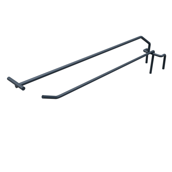 sk_Крючок на сетку одинарный с ценникодержателем 300мм, d5мм, шаг 50мм, Глянец,RAL7016 Серый, спец.цвет