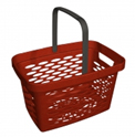 08_Корзина покупательская пластиковая 27л с одной складывающейся ручкой, Красная