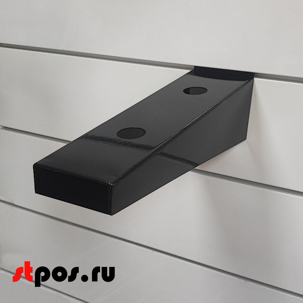 04_Держатель для 2-х смесителей для экономпанели, 372х105мм, сталь 1,2мм,RAL9005,Черный