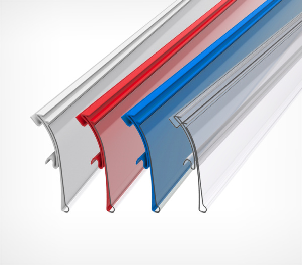 01_Ценникодержатель полочный HSAC 39 длина 1238 мм КРАСНЫЙ, RAL3020