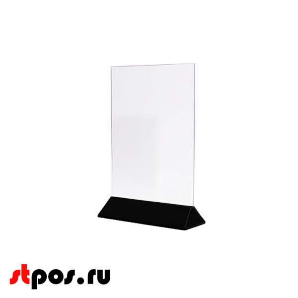 00_Менюхолдер, подставка для информации, тайбл тент А4, черный низ
