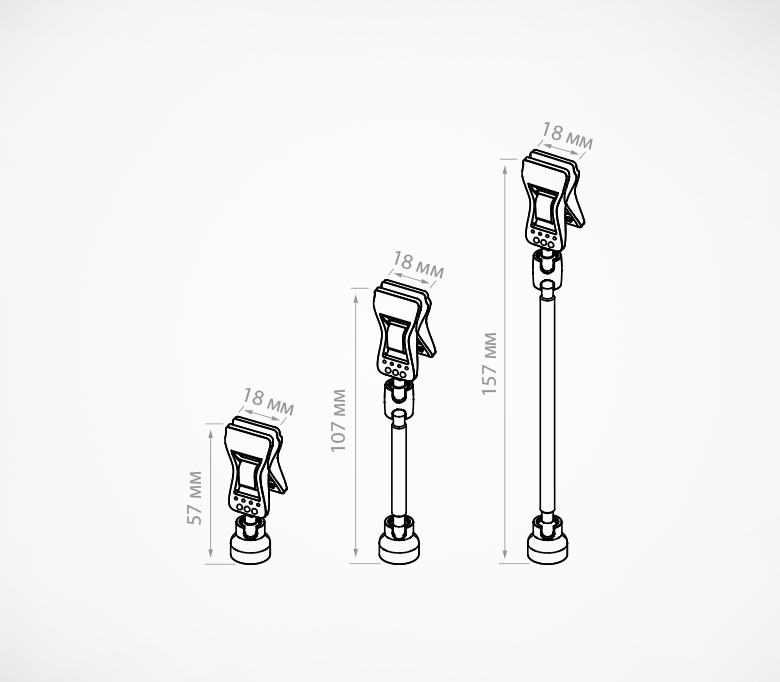 04_Ценникодержатель на магнитном основании с прищепкой MAG-FXS, ножка 0 мм, Прозрачный