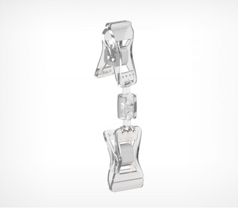 6_Универсальный ценникодержатель с прищепками, малый FXS-DBL, 0 мм, Прозрачный