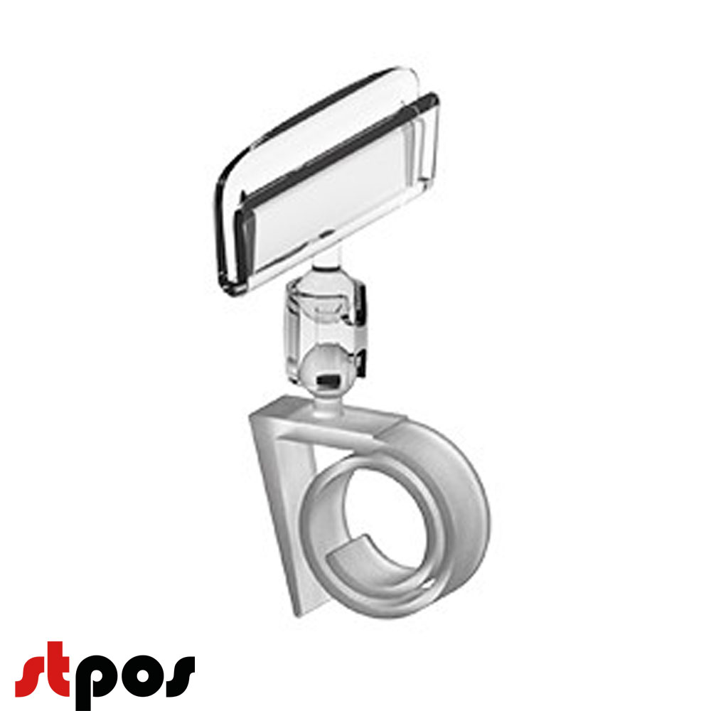 1_Ценникодержатель-улитка на край ROLL-CLIP-L, ножка 0 мм, Белый