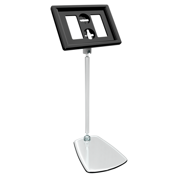 sk_Рамка ТЕХНО А8 черная, прозрачный держатель TECHNO FOT 75 мм, ножка 100мм