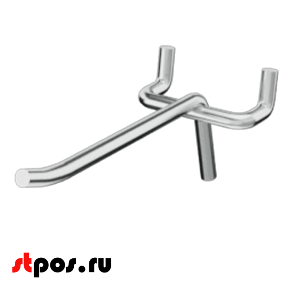 02_Крючок для перфорации одинарный 150мм, цинк-хром, d6, шаг 45,  УСИЛЕННЫЙ