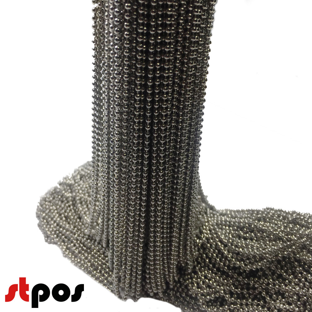 02_Шариковая цепочка металлическая 4,5 мм, хром