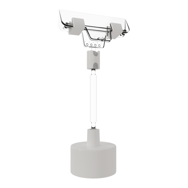 sk_Ценникодержатель на бутылочную крышку 28м BOTTLE CAP-GRIP, ножка  50мм, Белый/Прозрачный