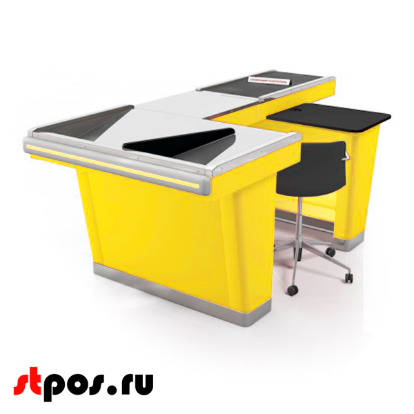 00_Кассовый бокс Stream-XL-200 v3.0 (шлиф.нерж., вырезы ДЯ FT, широкий накопит),RAL1018,Желтый,Правый