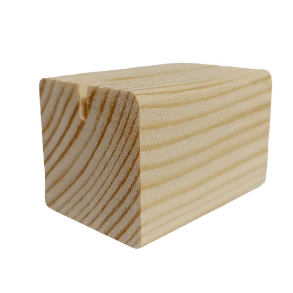 sk_Держатель ценника деревянный, 60х40х40 мм, прямая прорезь 3 мм, светлого цвета