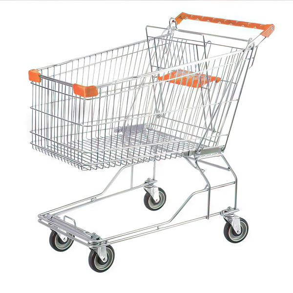 stpos_Тележка покупательская 180 литров, цинк+лак, c детским сидением, без поддона (азиатский тип), Оранж