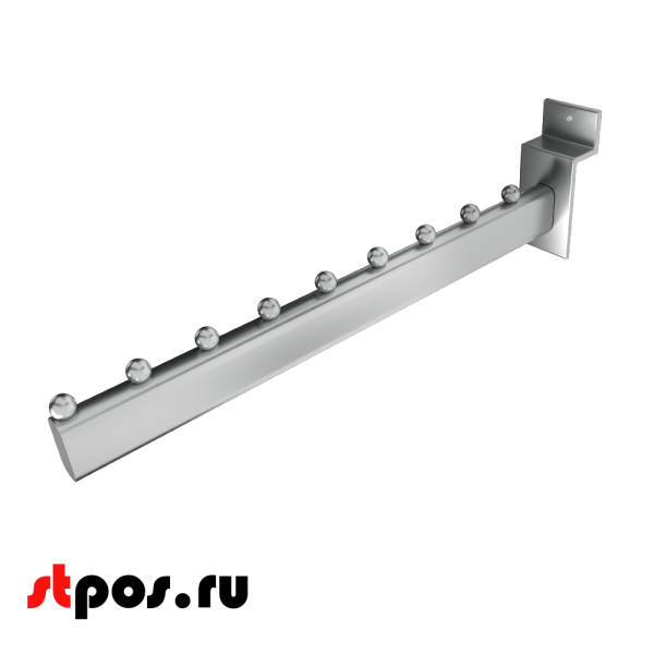 00_Кронштейн для экономпанели прямой, 400мм, 9 шаров, хром