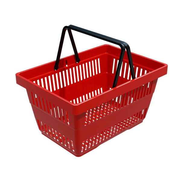 sk_2_Корзина покупательская пластиковая с 2мя пластиковыми ручками 20 л, Красный