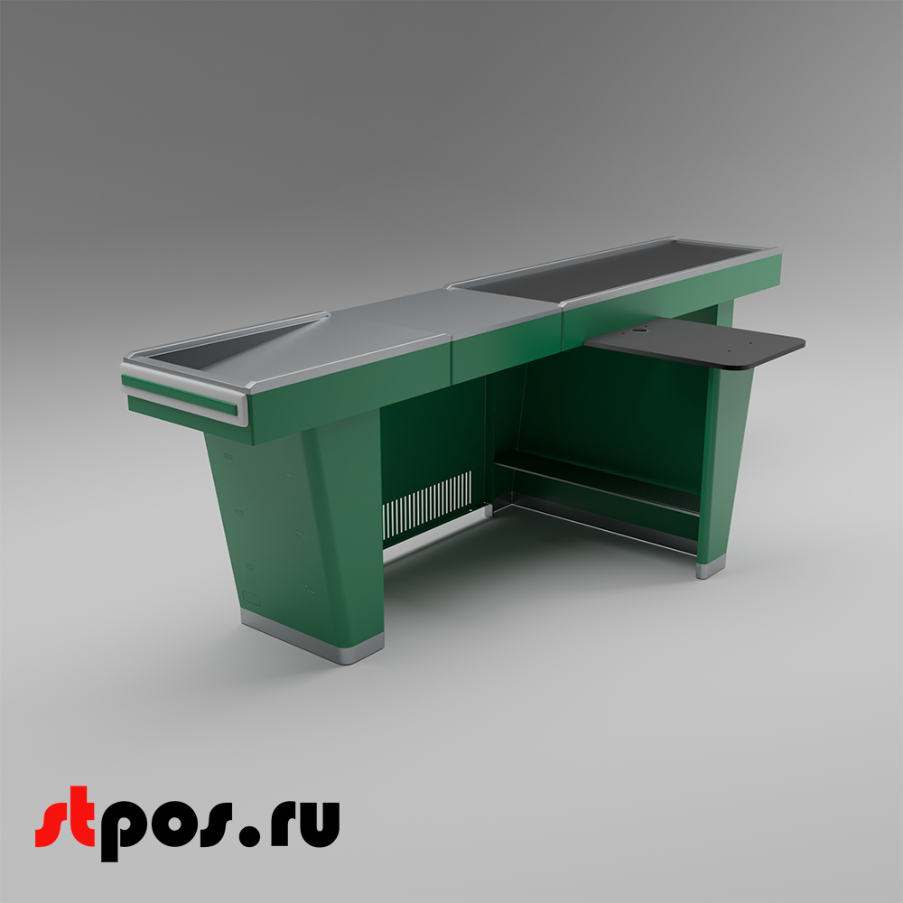 02_Кассовый бокс Stream-L-290-Т150 (тр-р 150см,шл_нерж.,б_выр,уз_нак), RAL6029, Зеленый, Правый 02_Кассовый бокс Stream-L-290-Т150 (тр-р 150см,шл_нерж.,б_выр,уз_нак), RAL6029, Зеленый, Правый