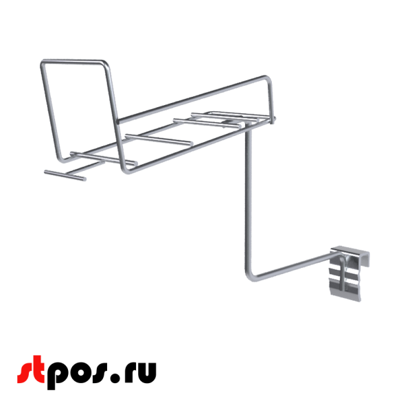 00_Держатель для миксеров с ценникодержателем, крепление с зажимом на штангу 30х15 мм, Цинк