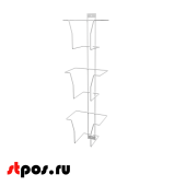 Дисплей для колготок 3 ячейки, 670х180х120мм, RAL9016, Белый