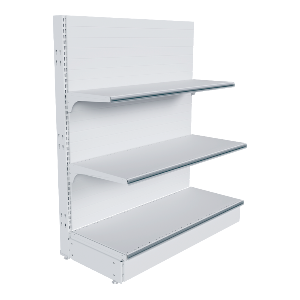 stpos_НАБОР стеллаж 25 70 ГЛУХОЙ пристенный 1200х1000х400 3 полки, ценникодержатели