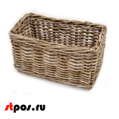 Корзина прямоугольная из ротанга 290х150х200, Серая