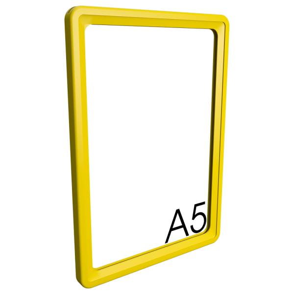 sk_Пластиковая рамка с закругленными углами формата А5 (148х210мм), PF-A5, Желтый