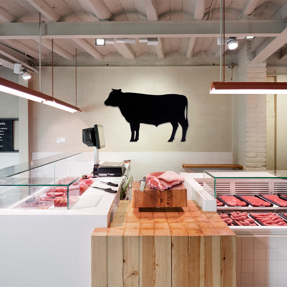 02_Меловой ценник-фигура БЫК для нанесения меловым маркером, 2000х1260 мм, толщина 3 мм, Черный