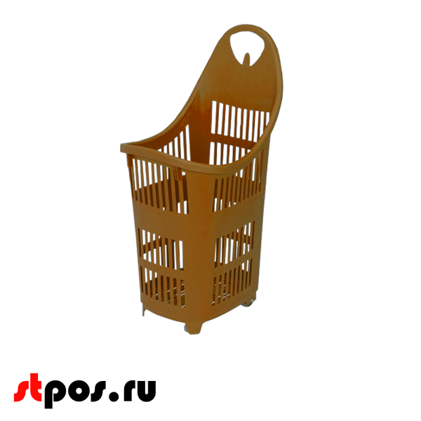 00_Корзина покупательская моноблок BOND 70 л, 4 колеса, Золотая