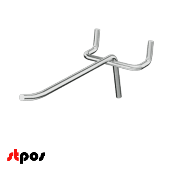 02_Крючок для перфорации одинарный 150мм, цинк-хром, d4мм, шаг 45, BUDGET