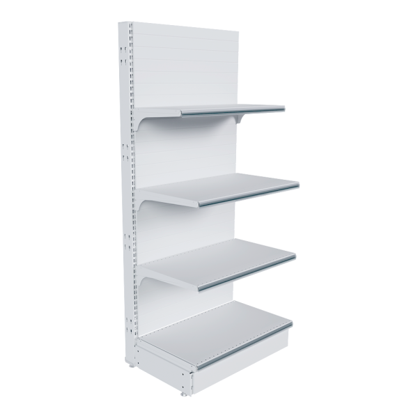 stpos_НАБОР стеллаж 25 70 ГЛУХОЙ пристенный 1550х665х400 4 полки, ценникодержатели