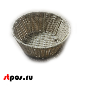 Корзинка плетеная круглая из полиротанга, диаметр 330(240) мм, высота 150 мм, Натуральный цвет