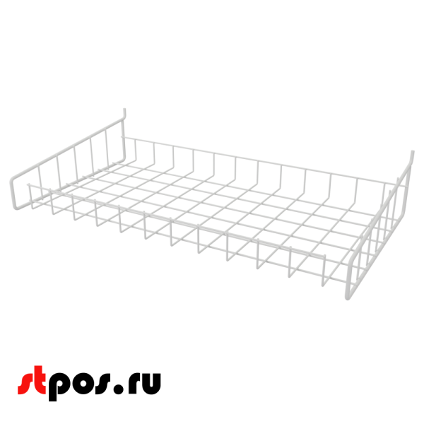 00_Полка-корзина прямая для перфорации ПФ-625, 625х320мм, RAL9016, Белый