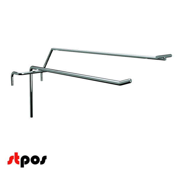 00_Крючок одинарный с ценникодержателем на сетку 150мм Ø44, цинк-хром, шаг 40