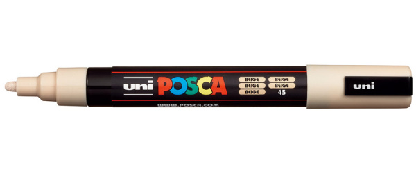 1_Маркер на водной основе POSCA PC-5M, бежевый (BEIGE - 45), 1.8 - 2.5 мм, пул. нак.