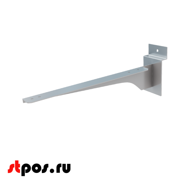 00_Полкодержатель для экономпанели прямой (левый) для полки (квадратный профиль) 300мм, хром