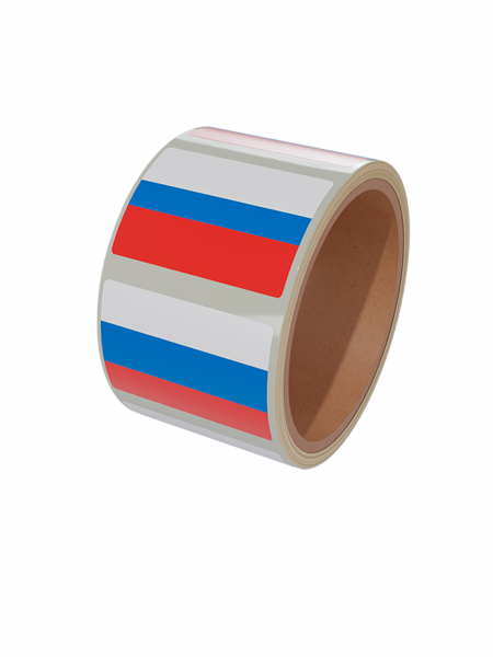 sk_Рулон этикетки самоклеящиеся, Флаг России, 30х20мм, 250шт в рулоне