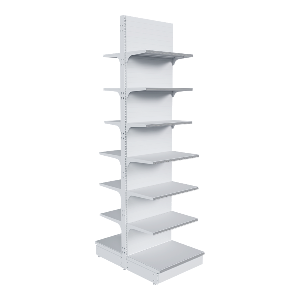 stpos_НАБОР стеллаж 25 70 ГЛУХОЙ островной 2600х665х500 14 полок, ценникодержатели