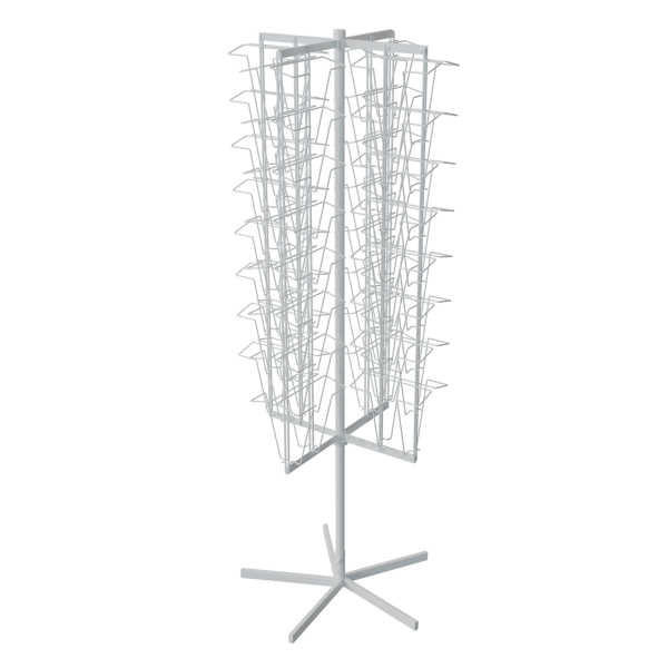sk_КОМПЛЕКТ Буклетница вращающаяся 64 ячейки А4, опора 5-ти лучевая, RAL9016, Белый