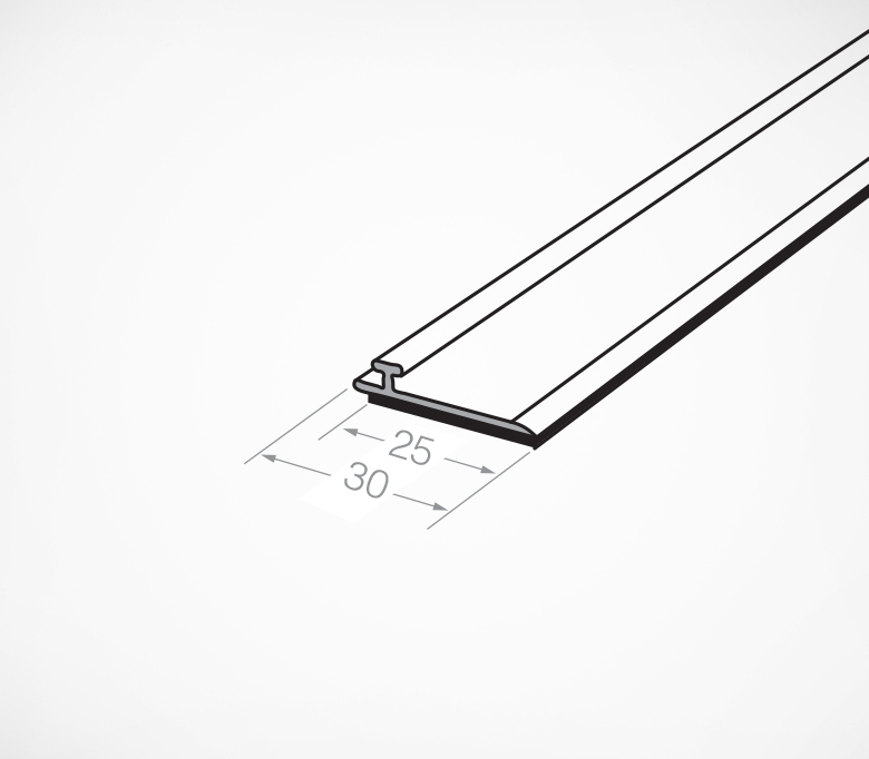03_Т-профиль пластиковый шириной 30мм для крепления разделителей на полке T-RAIL30-TM 1000мм магнитный