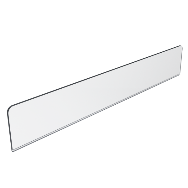 sk_Передний ограничитель пластиковый 500мм, h80мм, толщина пластика 4мм FR-RISER80, Прозрачный