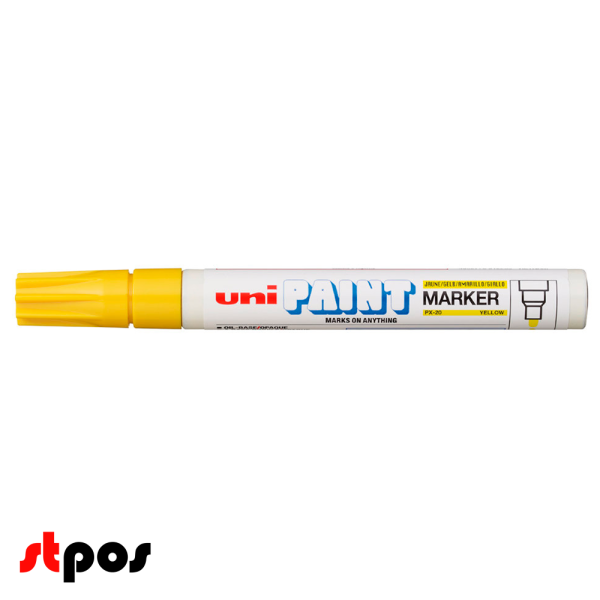 00_Маркер-краска PAINT PX-20 для письма по любой поверхности,толщина линии 2,2-2,8мм,овальный,ЖЕЛТЫЙ