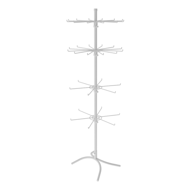 sk_КОМПЛЕКТ Стойка вращ.4х ярусная(2 яруса по 6штырей 2яруса по 12штырей),опора Х-образная,RAL9016,Белый