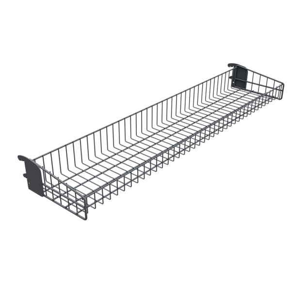 sk_Корзина сетчатая навесная 200х1000 мм,h 100мм для Стеллажа прикассового Нордика,Муар,RAL7024 Серый