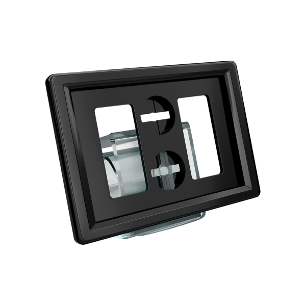 sk_Рамка ТЕХНО А8 черная, прозрачный держатель TECHNO COIL CLIP