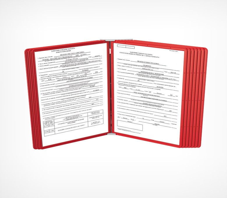 02_Основание для НАСТЕННОЙ перекидной системы формата на 10 рамок А4 DATALINE-W