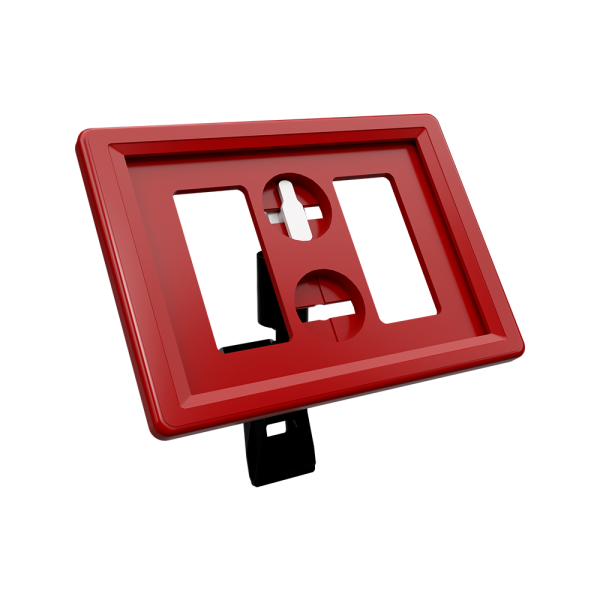 sk_Рамка ТЕХНО А8 красная, черный держатель TECHNO CLIP SMALL-VL